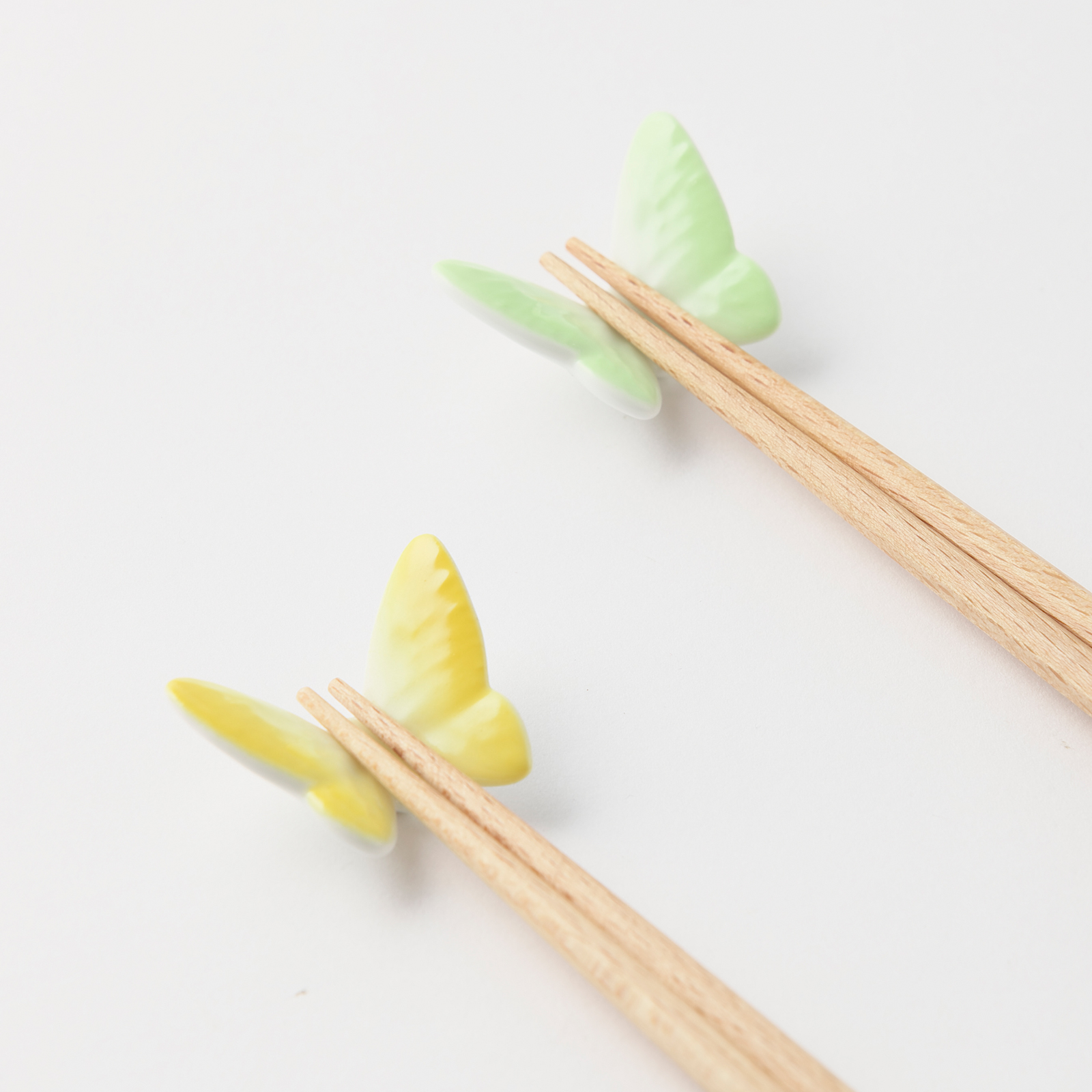 【ペア】バタフライ 箸置き＆箸二膳セット