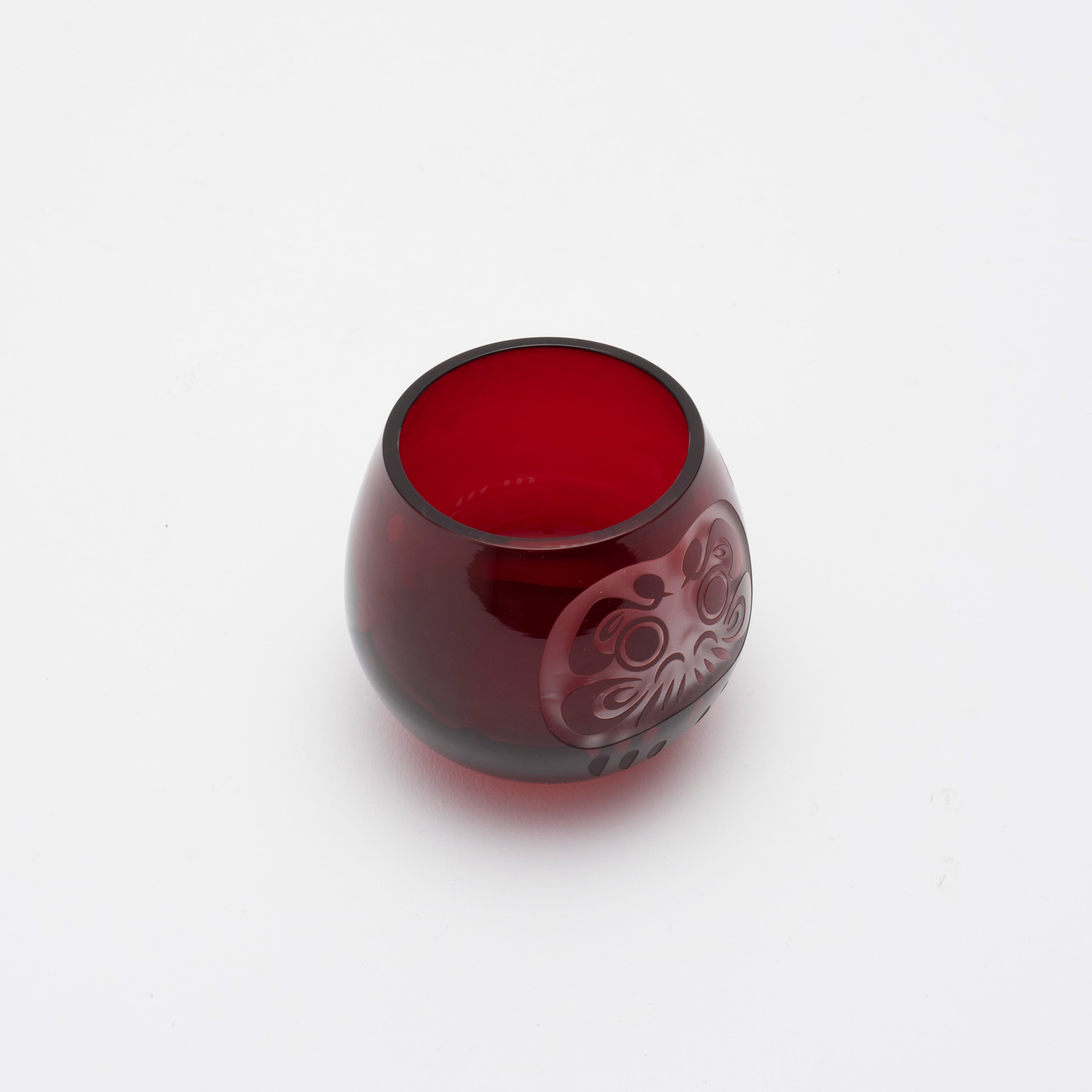 江戸硝子 ぐい呑みだるま