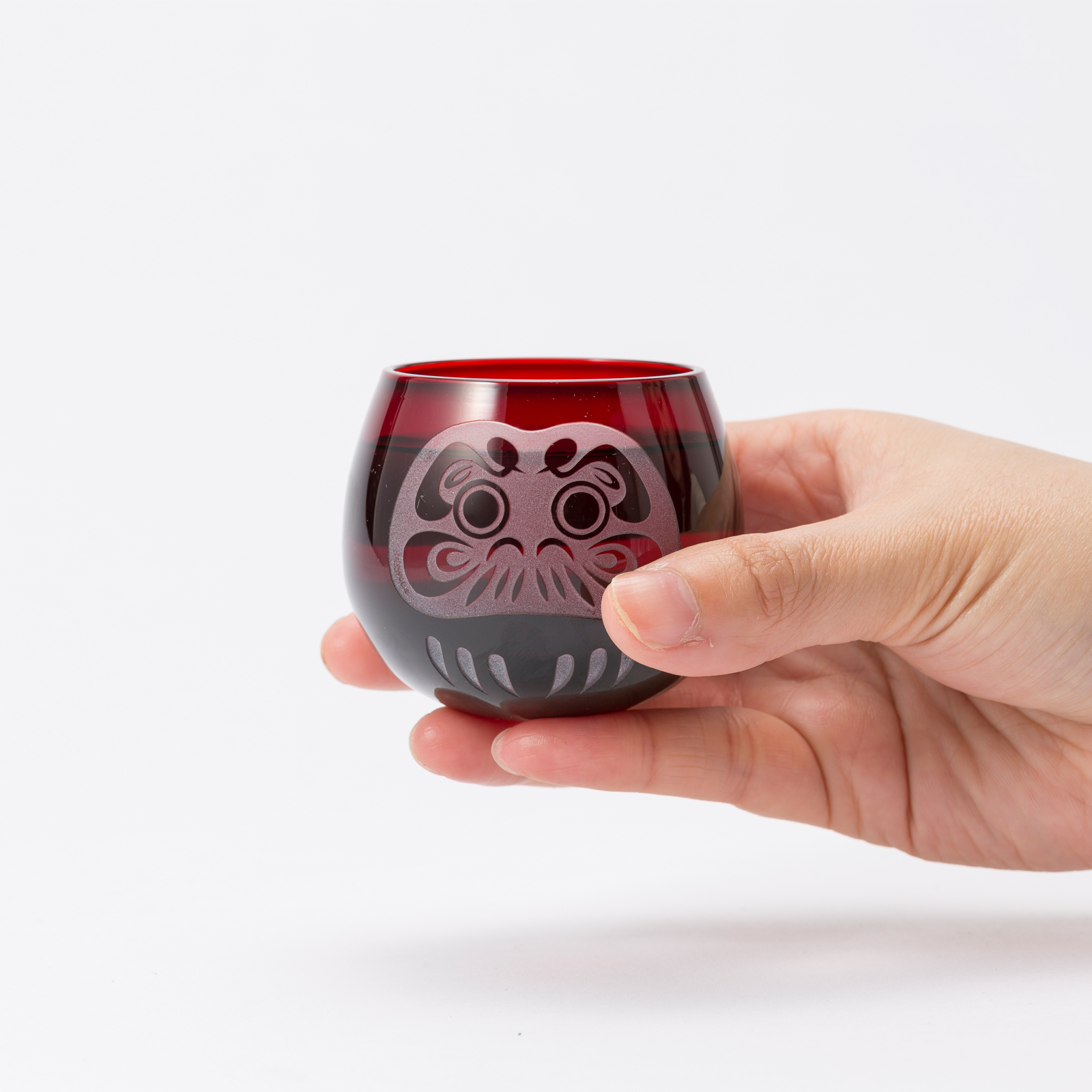 江戸硝子 ぐい呑みだるま