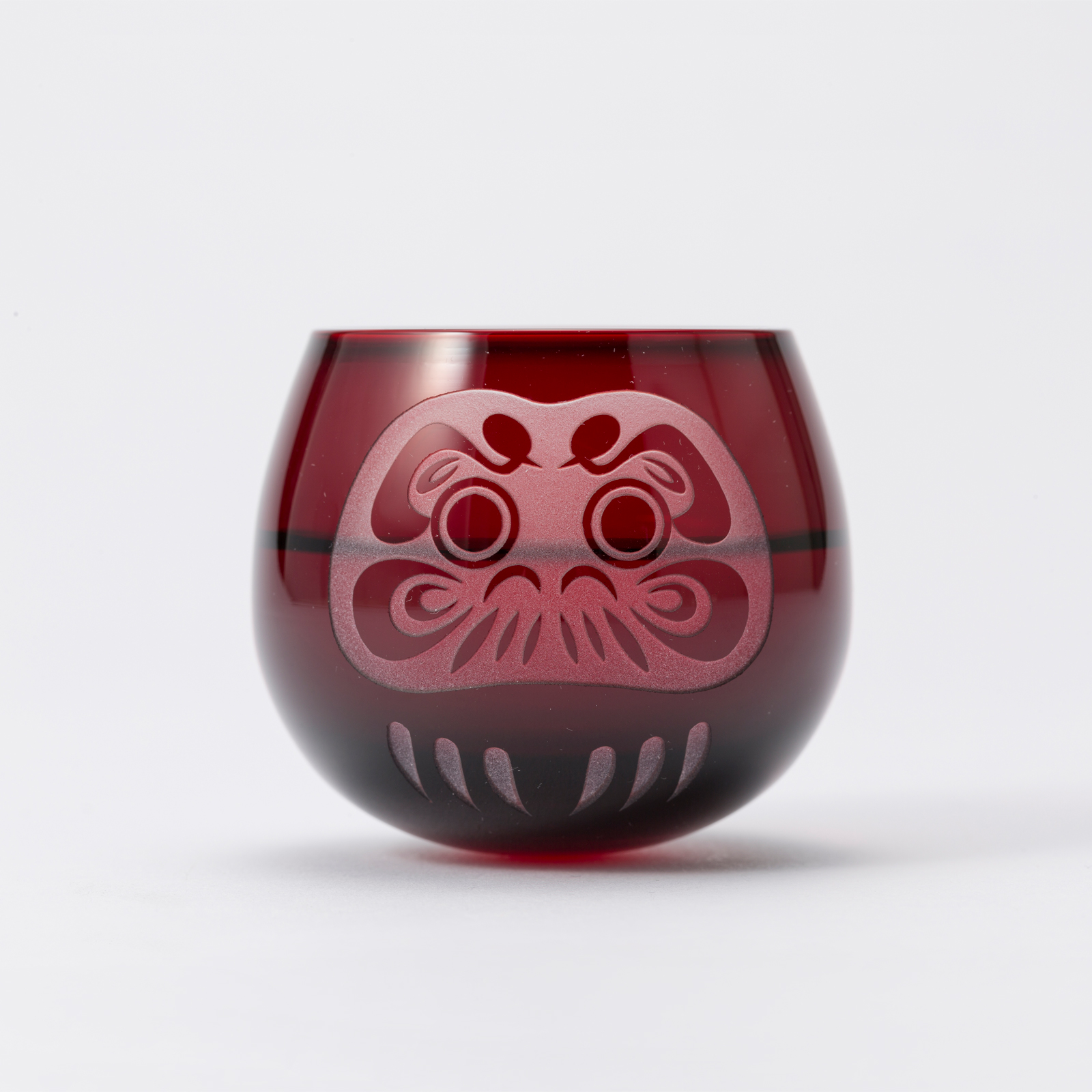 江戸硝子 ぐい呑みだるま