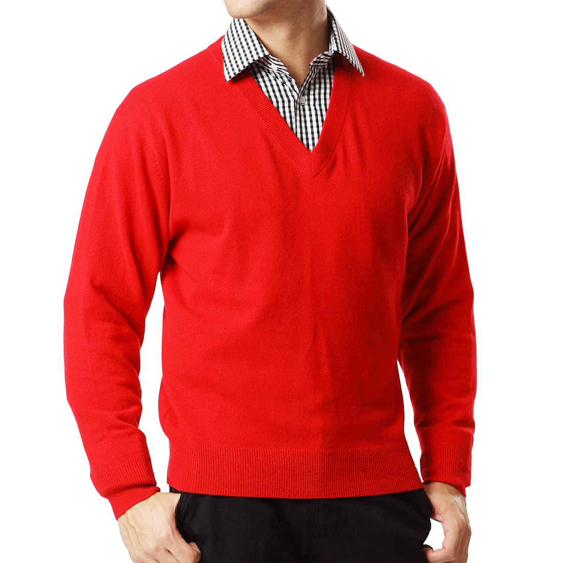 還暦 カシミヤVネックセーター -702-