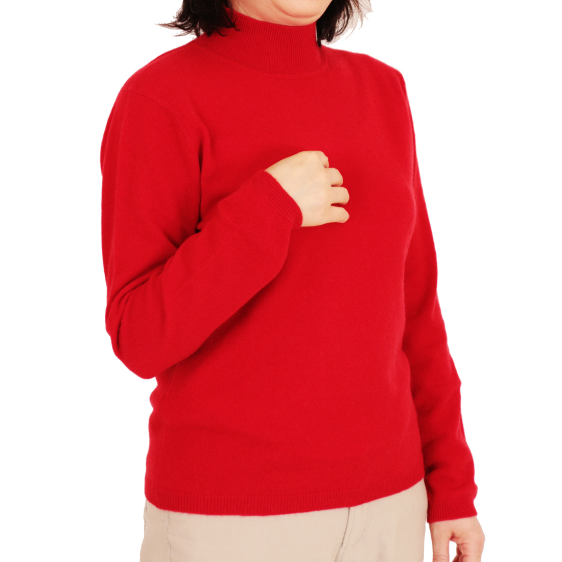 還暦 カシミヤハイネックセーター レディース -318-