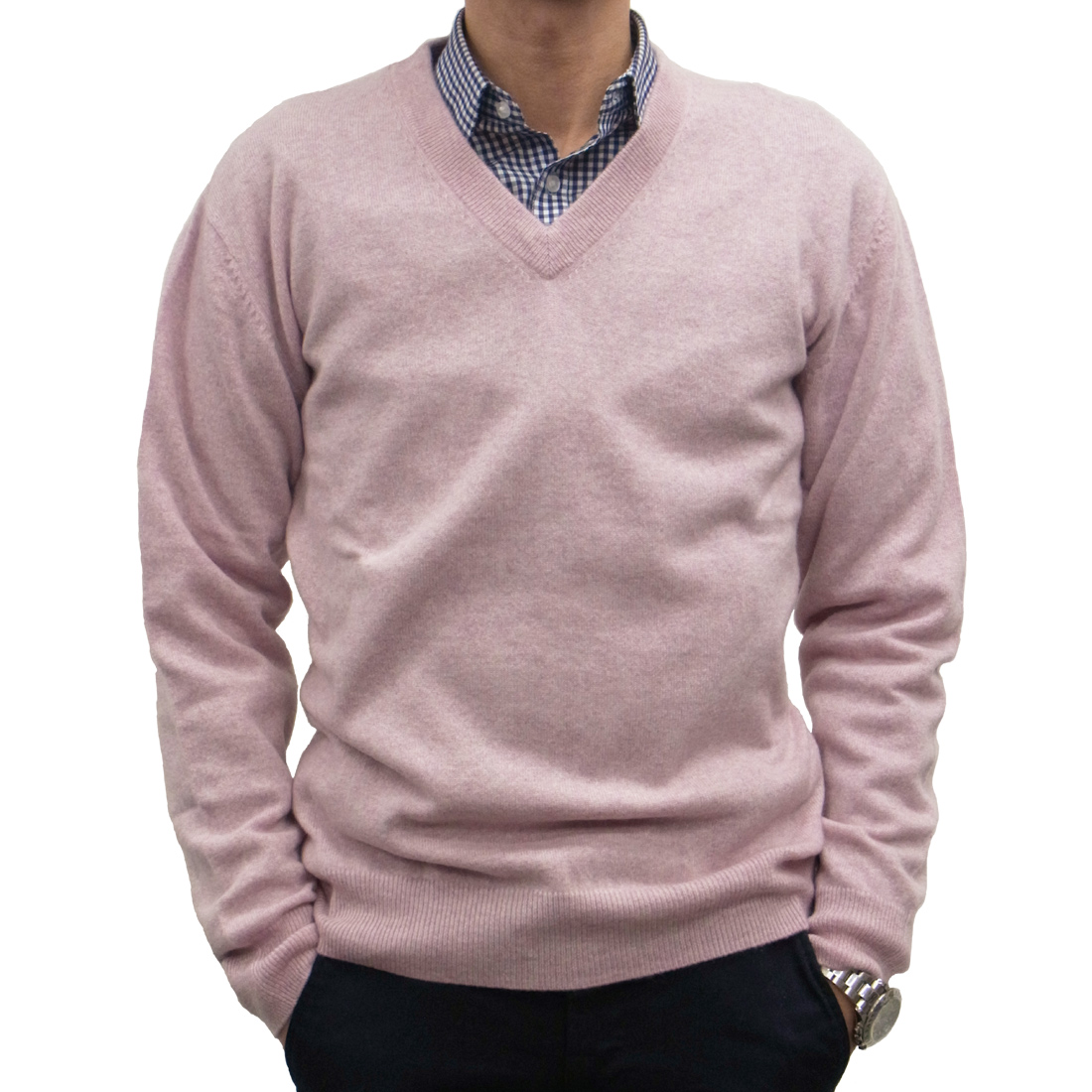 百寿 カシミヤVネックセーター -650701-momo-25E-