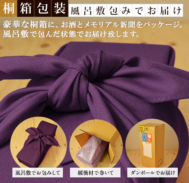 【喜寿祝いセット】メモリアル新聞付き名入れ焼酎720ml＋紫ちゃんちゃんこ（箱入り）セット≪華乃桔梗≫【酒粕焼酎】