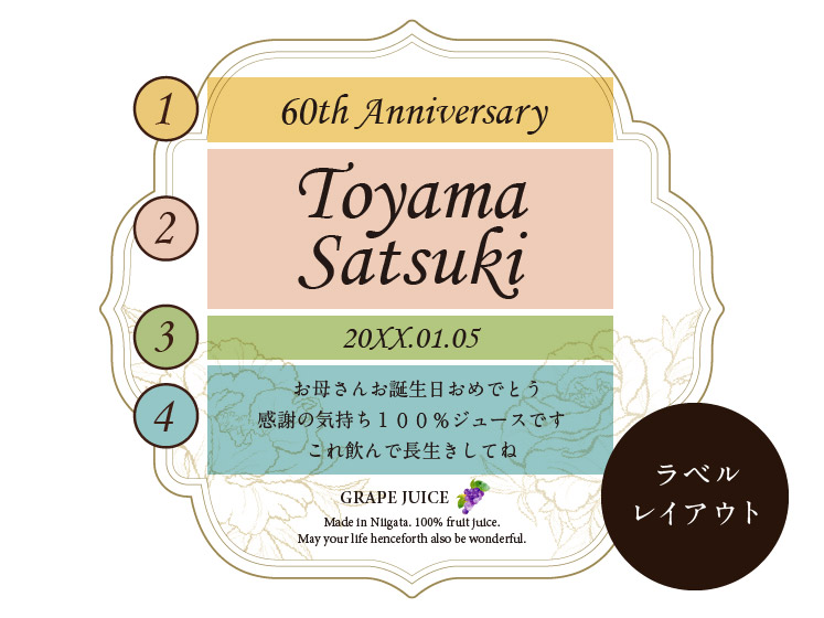 生まれ年のメモリアル新聞付き！名入れ巨峰ジュース【500ml】
