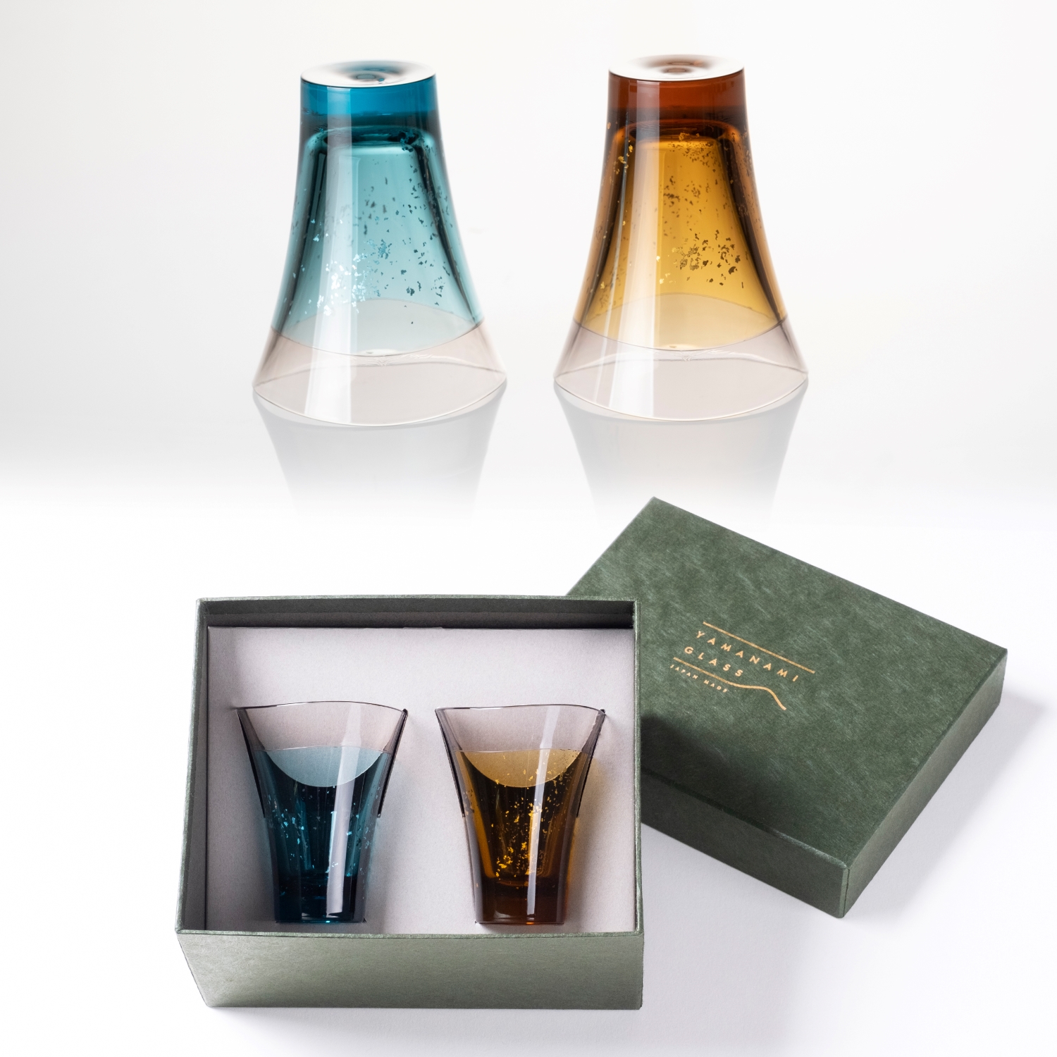 YAMANAMIグラス　2色セット（貼り箱入り）