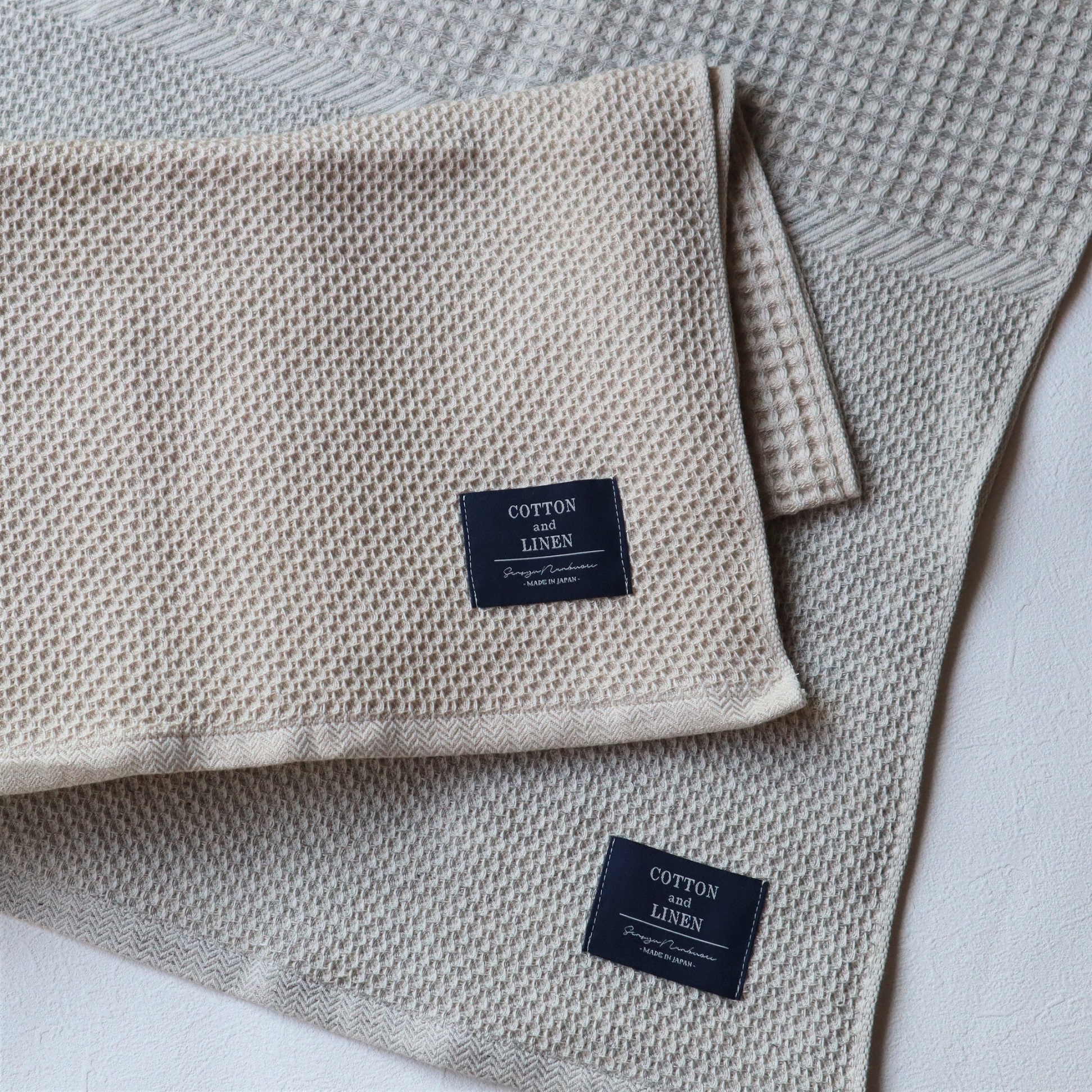 【送料無料・名入れ可能】コットンリネンバスタオル（2枚）giftbox