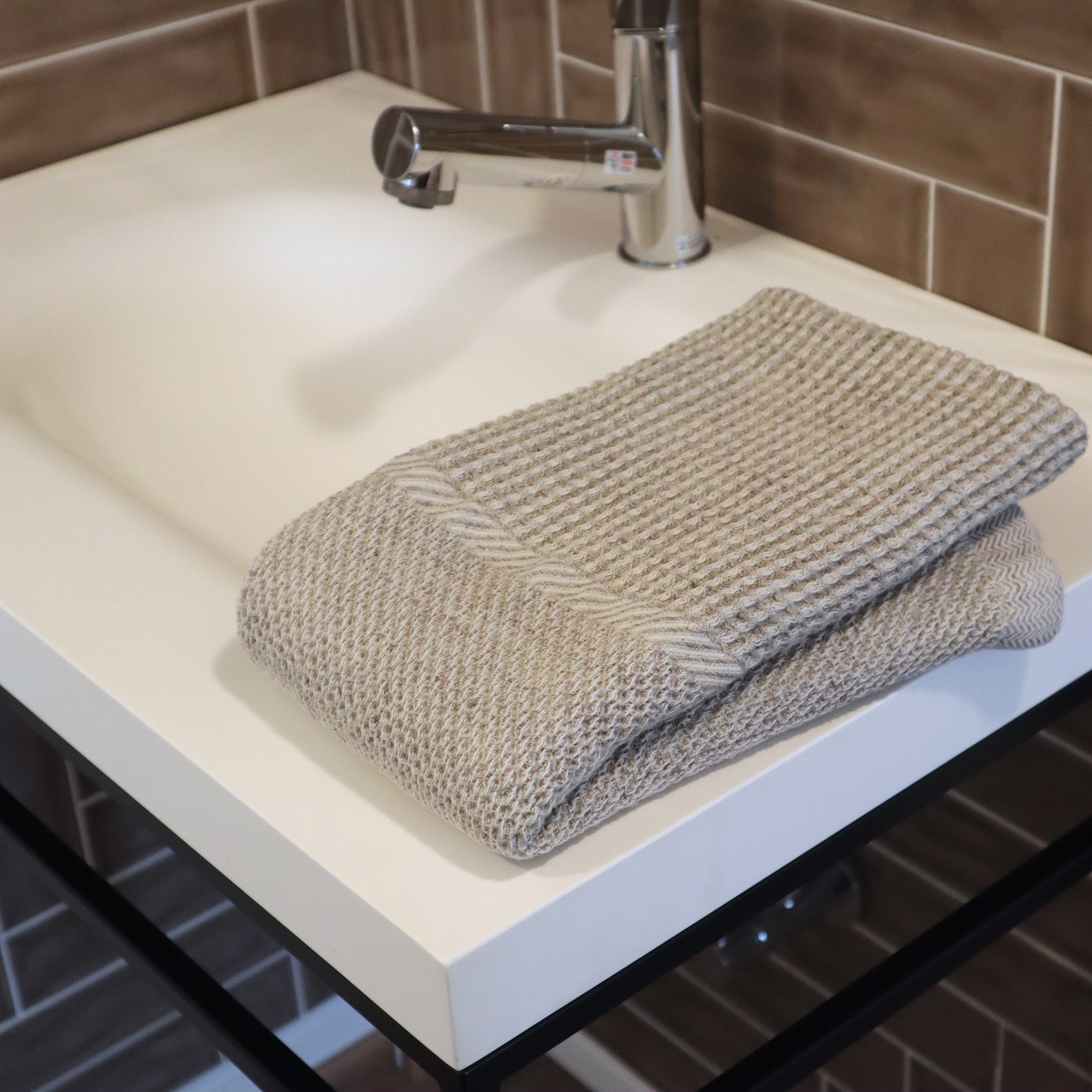 【送料無料・名入れ可能】コットンリネンバスタオル（2枚）giftbox