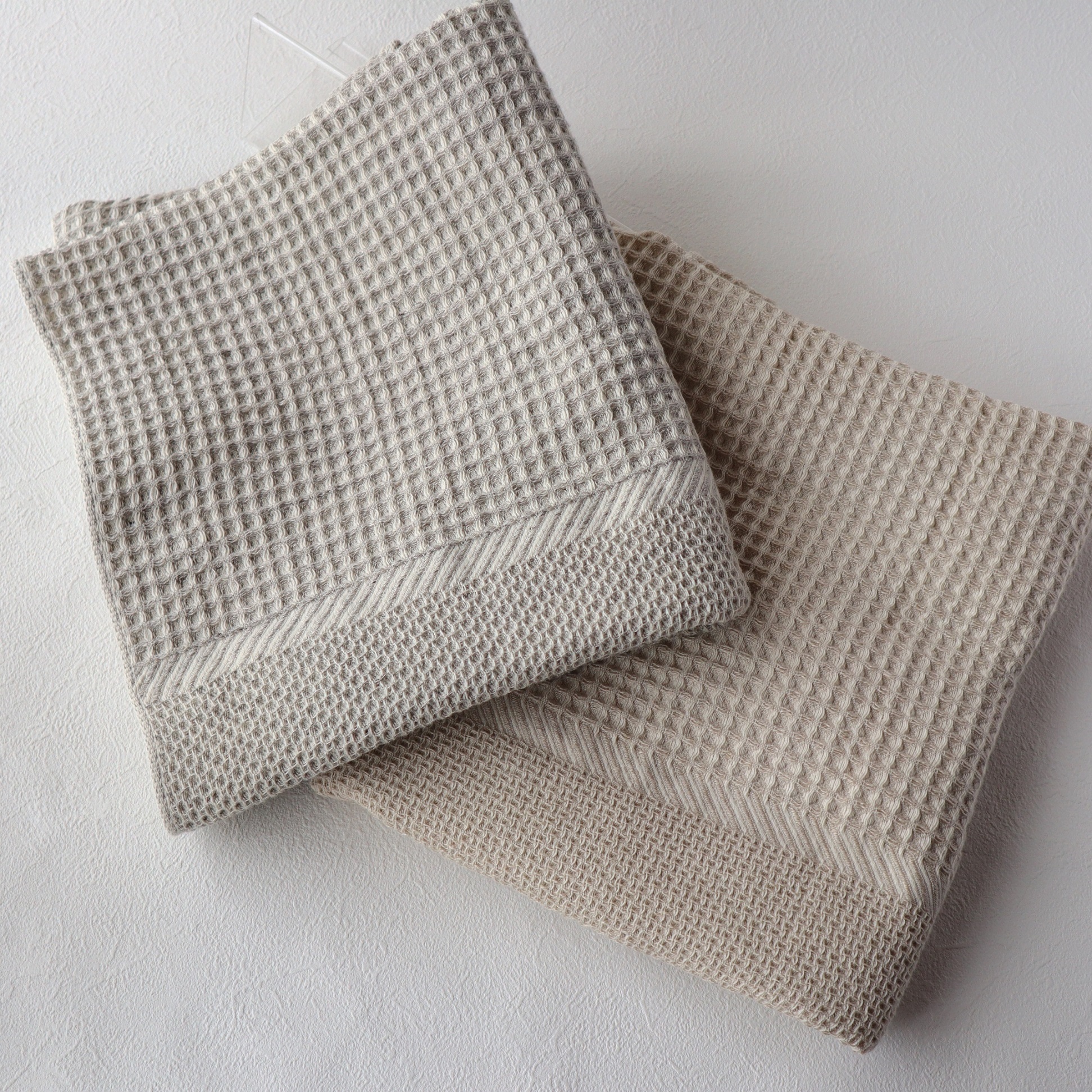 【送料無料・名入れ可能】コットンリネンバスタオル（2枚）giftbox