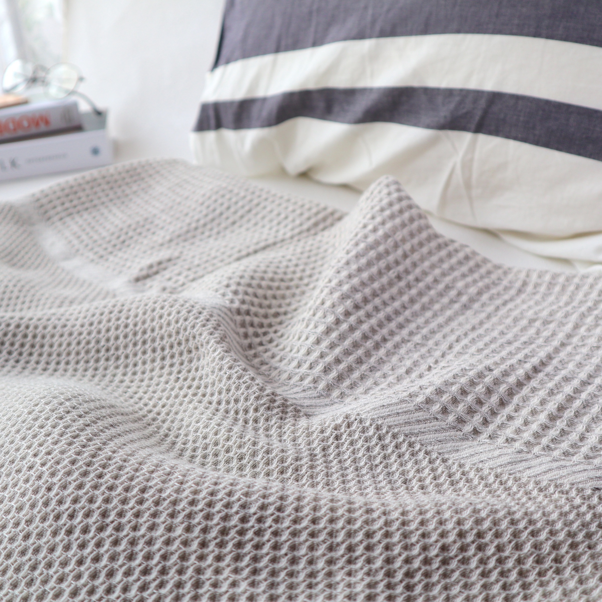 【送料無料・名入れ可能】コットンリネン　ケット giftbox