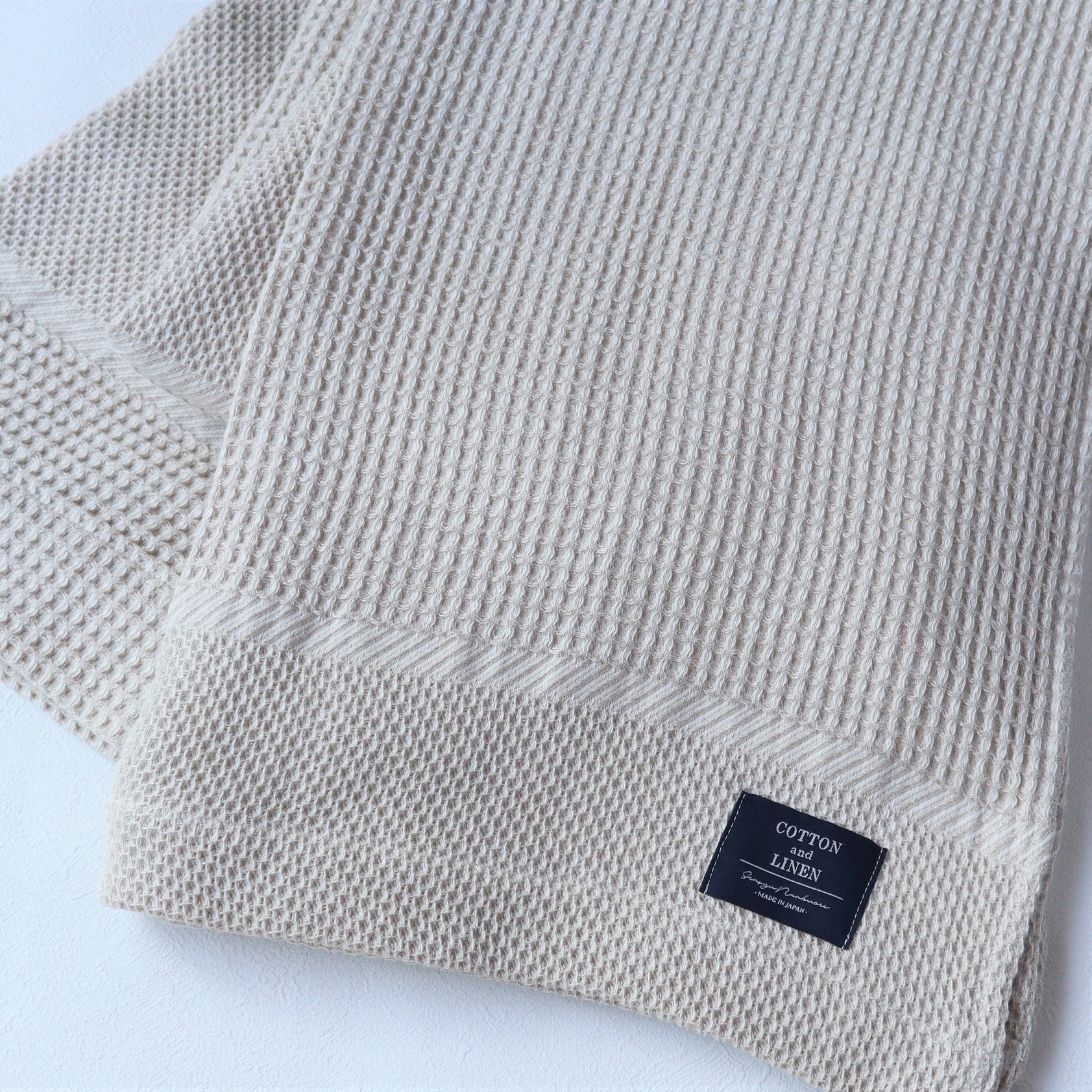 【送料無料・名入れ可能】コットンリネン　ケット giftbox