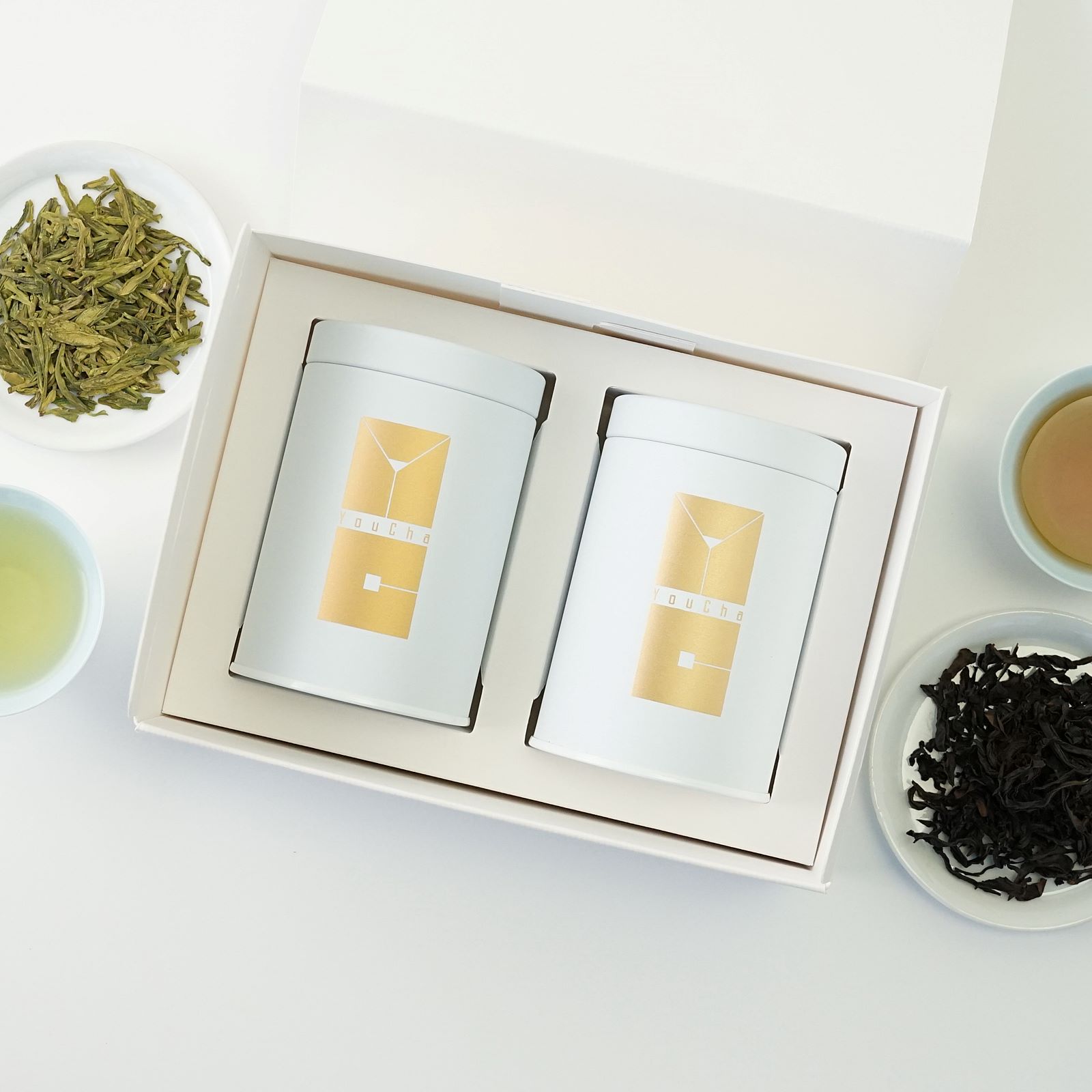 緑茶の王様×巌茶の王様”名茶 缶入2種セット（新昌龍井+岩茶大紅袍)