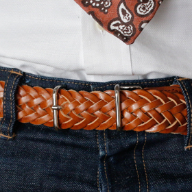 MERCER ITALIAN VEGETABLE TANNED OILED LEATHER MESH BELT
