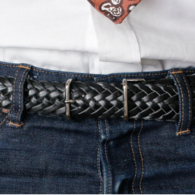 MERCER ITALIAN VEGETABLE TANNED OILED LEATHER MESH BELT