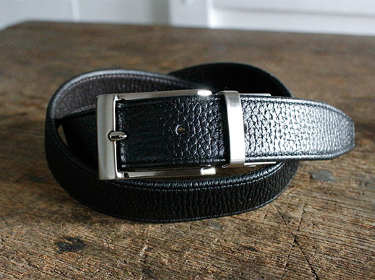 SHRUNKEN LEATHER ELASTIC BELT