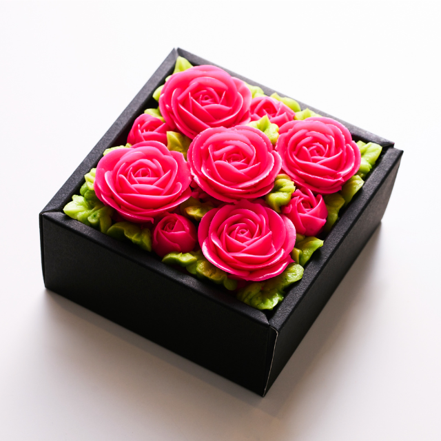 【食べられるお花】"ミニ"ボックスフラワーケーキ