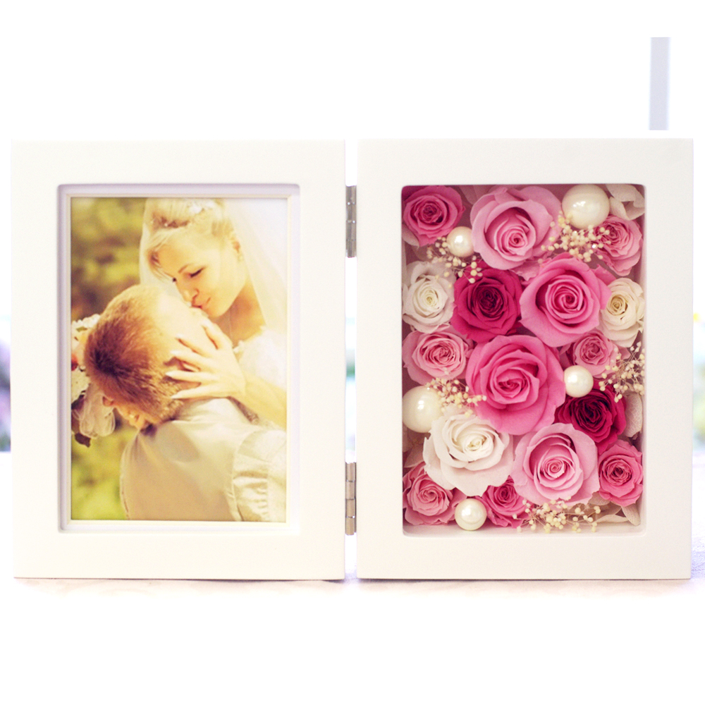 フォトフレーム縦 プリザーブドフラワー-プレミアム