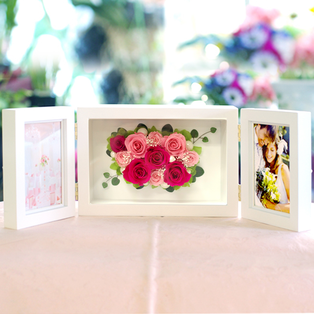 フォトフレーム両開き プリザーブドフラワー