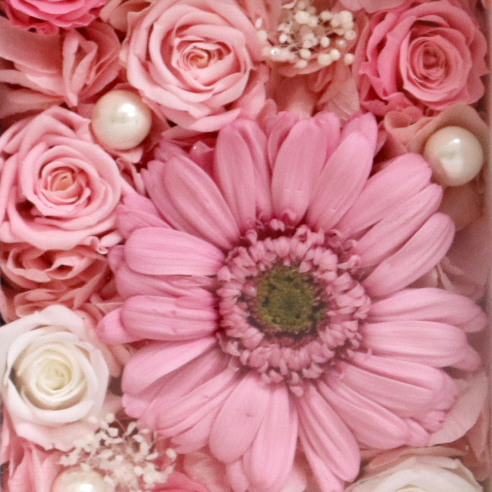 フレームの 置き時計 ガーベラ ＆ ローズ