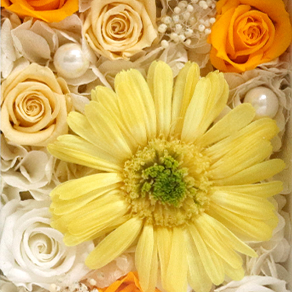 フレームの 置き時計 ガーベラ ＆ ローズ