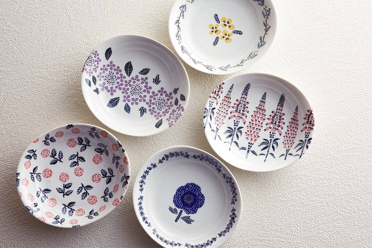 ブーケ　楕円パスタ皿セット 