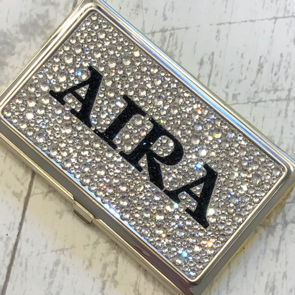 【名入れ】スワロフスキー名刺ケース｜名入れデコスワロフスキー名刺ケース｜名入れデコ