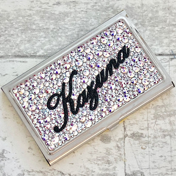 【名入れ】スワロフスキー名刺ケース｜名入れデコスワロフスキー名刺ケース｜名入れデコ