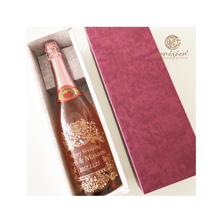 【名入れ】ポンパドール・ストロベリー・スパークリング｜名入れ彫刻 スワロフスキー装飾