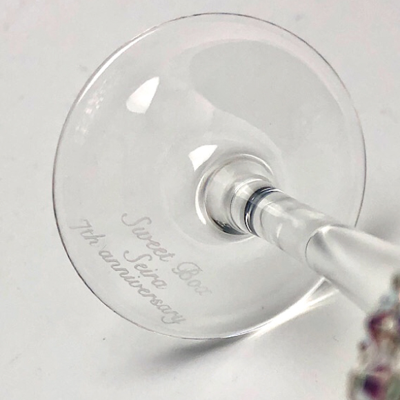 【名入れ】名入れ彫刻スワロフスキーシャンパングラス