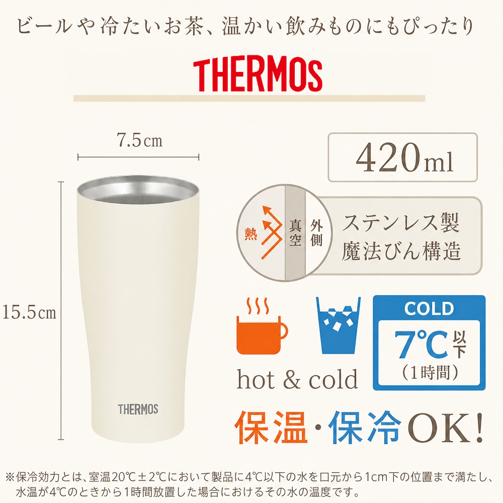 【名入れ彫刻 】 毎日使いたくなる上質THERMOSタンブラー 420ml 