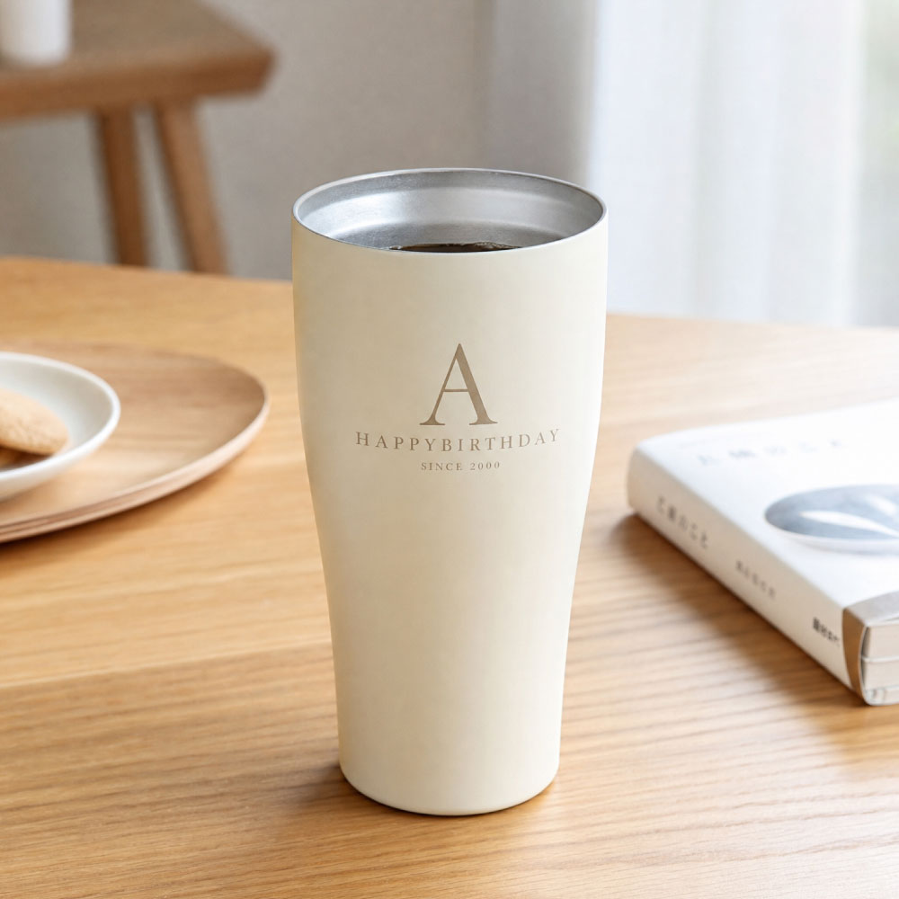 【名入れ彫刻 】 毎日使いたくなる上質THERMOSタンブラー 420ml 