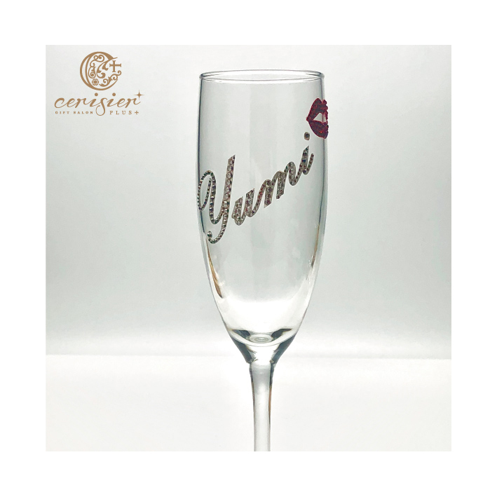 【名入れ】デコシャンパングラス｜スワロフスキー装飾