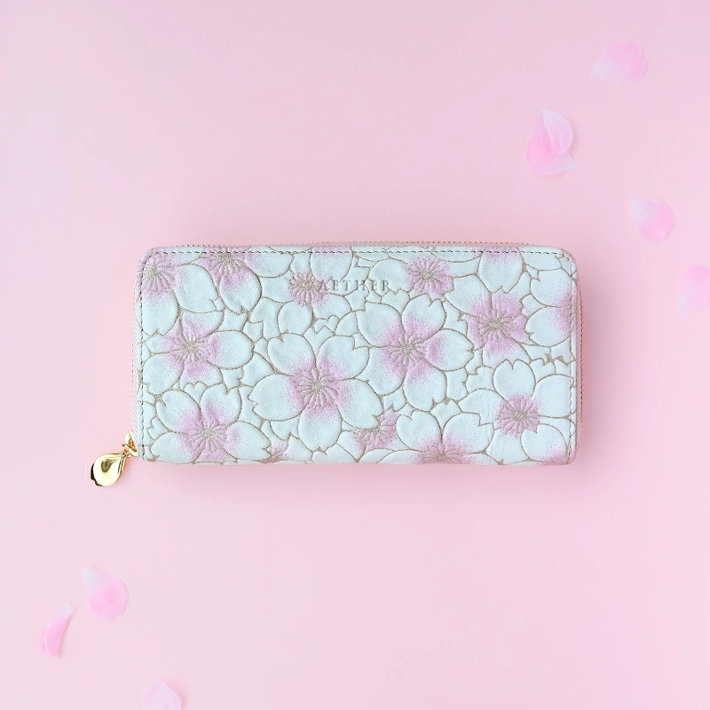 AETHER 桜柄レザー財布 仕切り付き AETHER 桜柄レザー財布 仕切り付き サクラ | エーテル・AETHERの