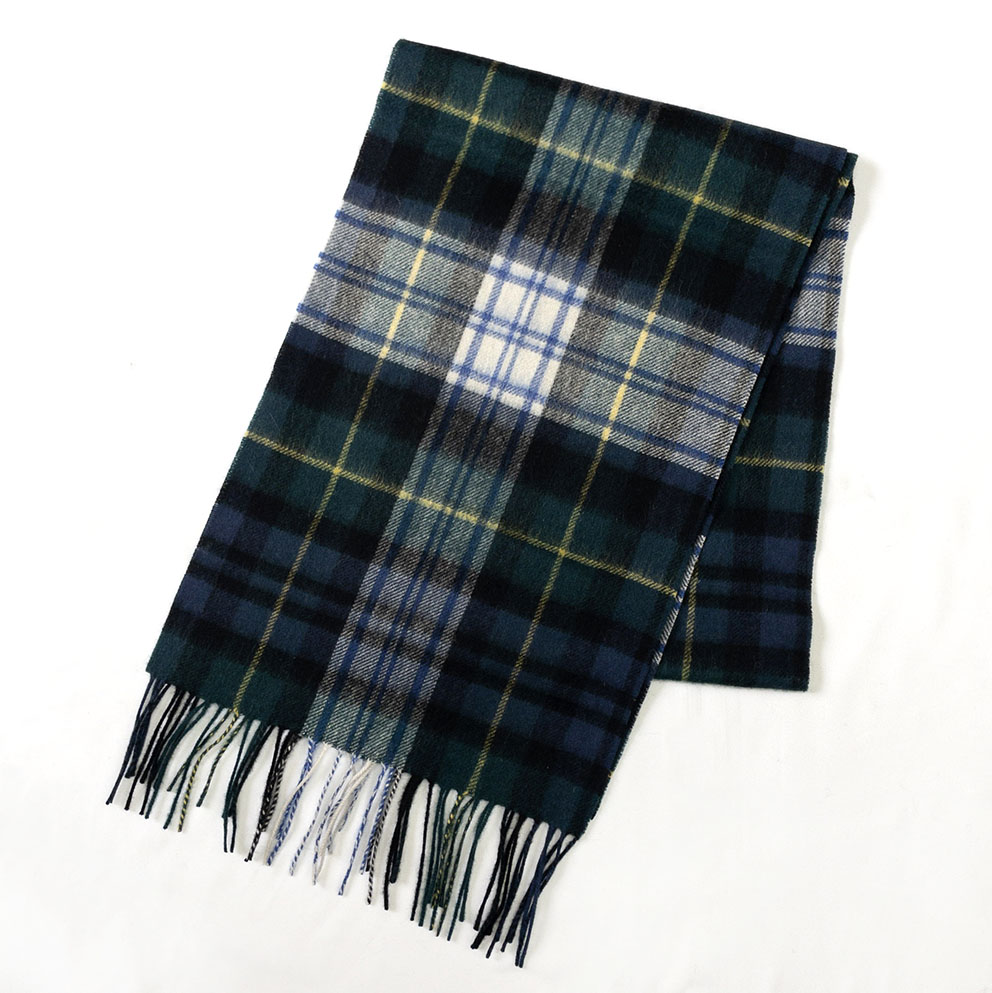 ウォッシャブルウール100%タータンチェックマフラー【NAVY】 の画像
