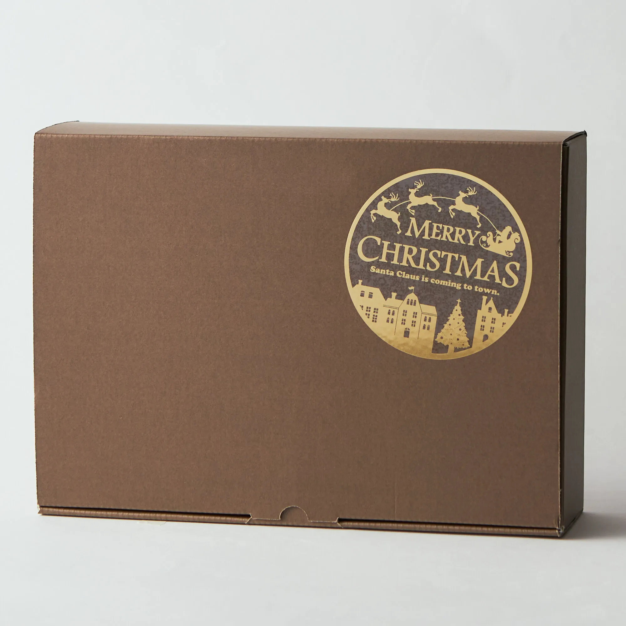 クリスマスストライプBOX （ブラウン） の画像