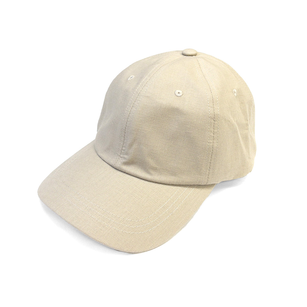 爽やかな素材感のシンプルリネンCAP BEIGE の画像