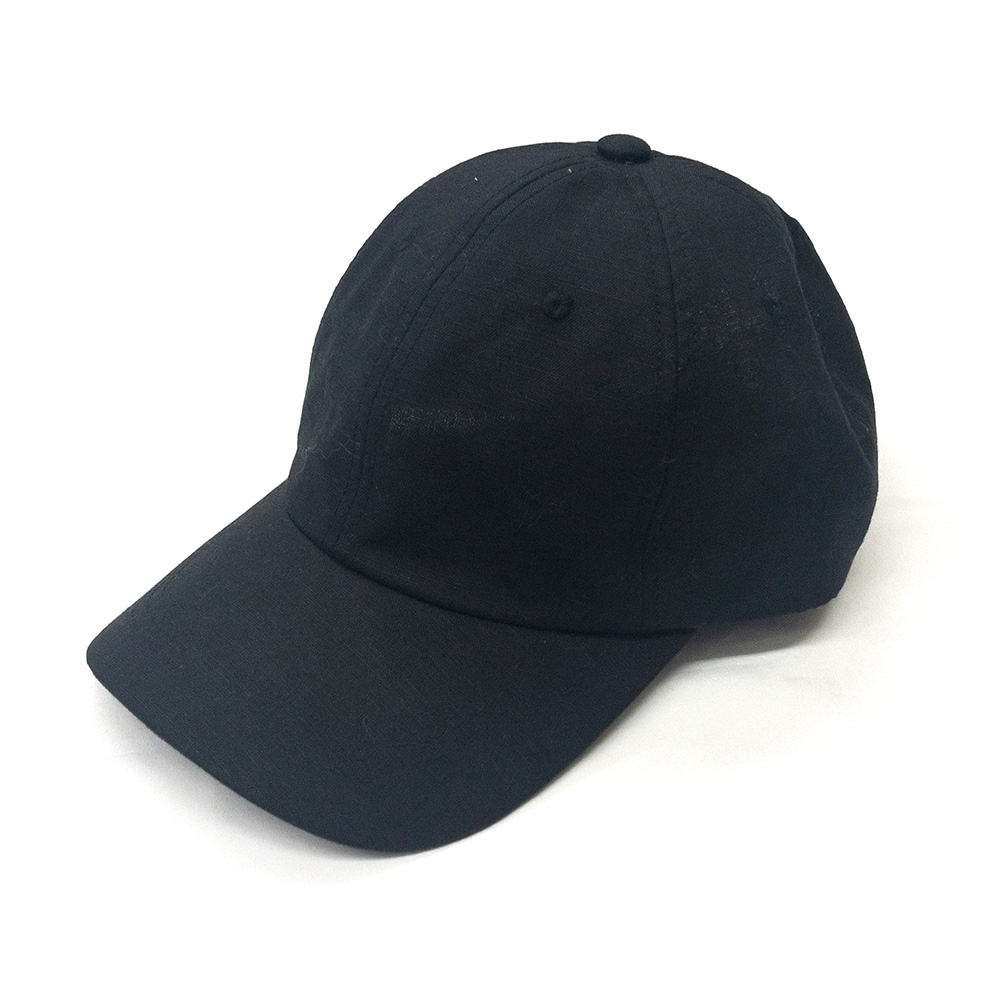 爽やかな素材感のシンプルリネンCAP BLACK の画像