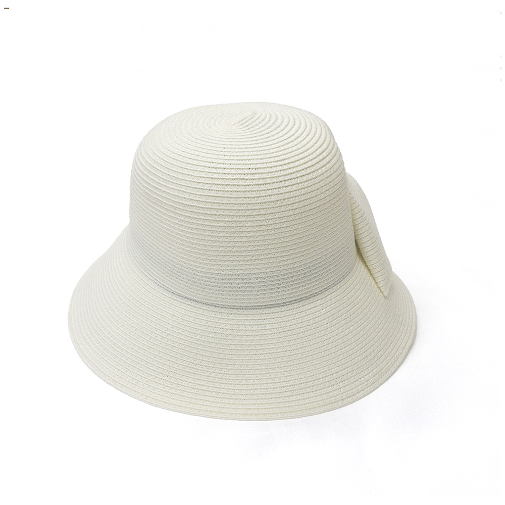手軽に洗えるブレードバックリボンHAT IVORY の画像