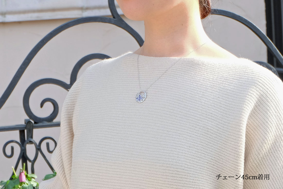 【Clementia】タンザナイト＆トパーズラウンドネックレス_45cm の画像