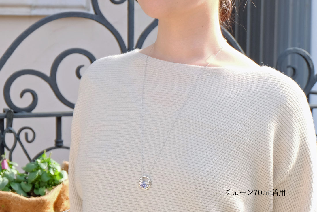 【Clementia】タンザナイト＆トパーズラウンドネックレス_70cm の画像