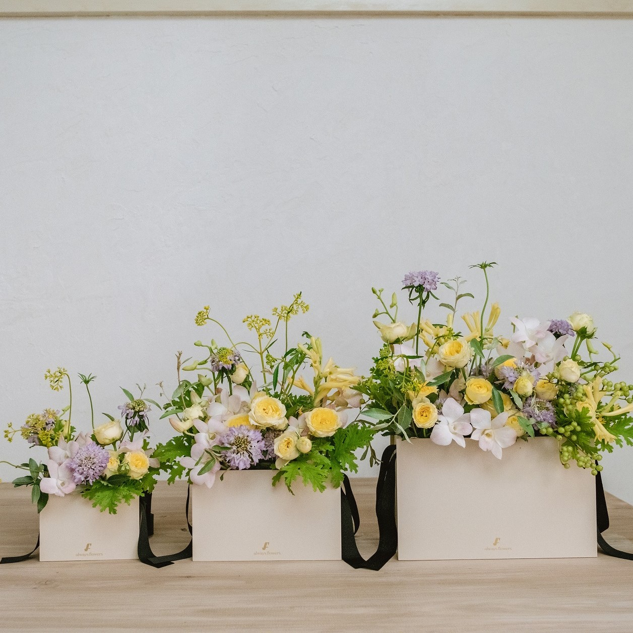 Flower BAG Yellow／フラワーバッグアレンジ　イエロー／M の画像