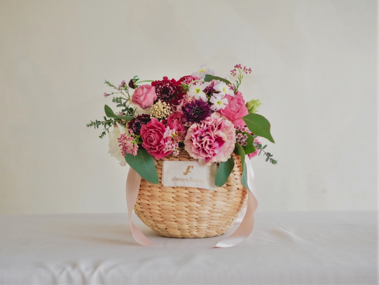 Flower BAG No.2  カゴバッグ／リッチパープル／L の画像