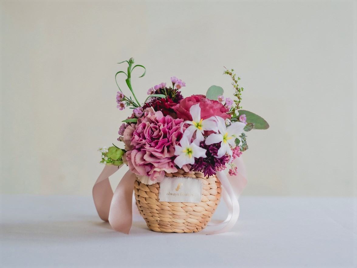 Flower BAG No.2  カゴバッグ／リッチパープル／S の画像