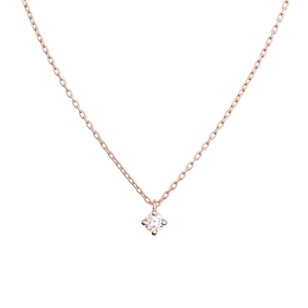 0.03ct ダイヤモンドネックレス　ピンクゴールド の画像