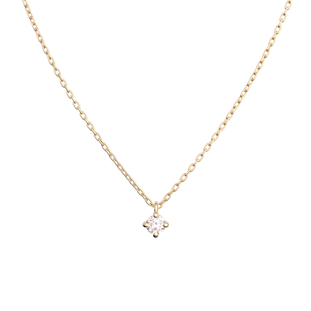 0.03ct ダイヤモンド ネックレス イエローゴールド の画像